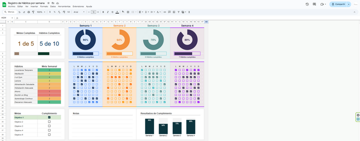 Sheets Registro de hábitos