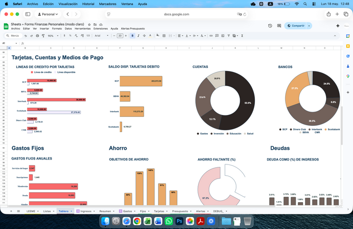 Sheets + Forms Presupuesto Finanzas