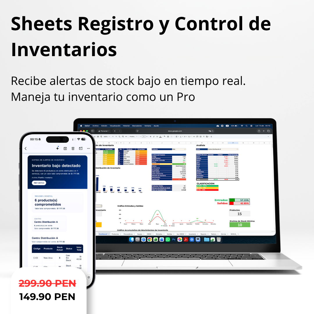 Sheets Control de Inventarios